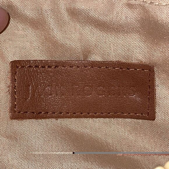 Jack Rogers Woven Clutch Pouch Tan Pink Red‎ V Initial - Picture 4 of 8